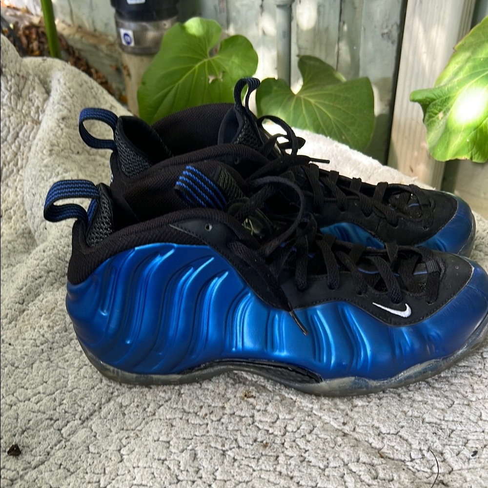 Penny Hardaway Blue and Black Foamposite Sneakers